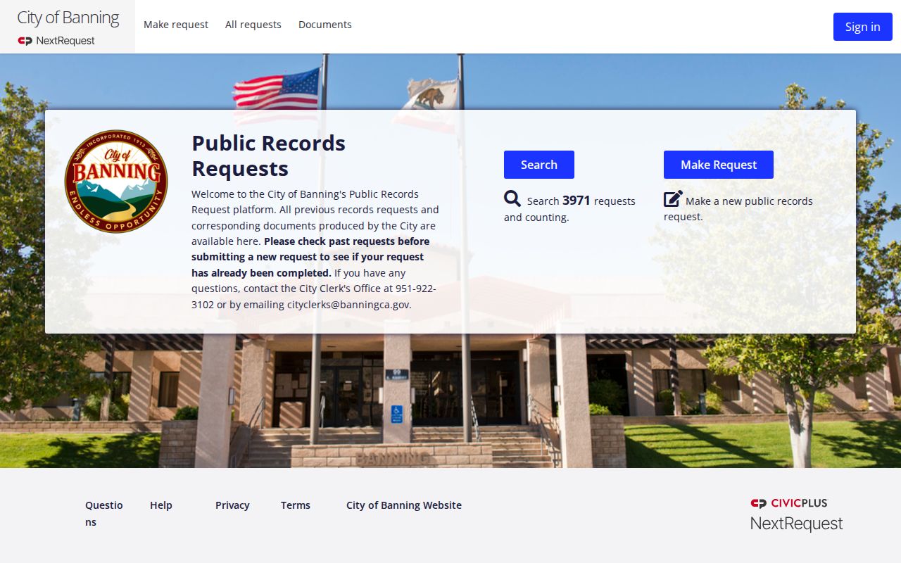 Banning people search public records request portal