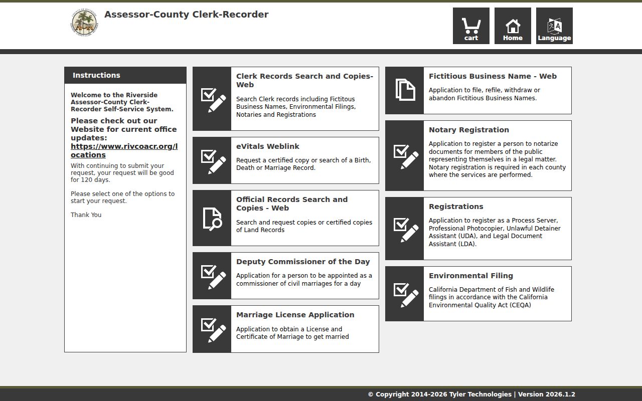 Banning people search Riverside official records self-service