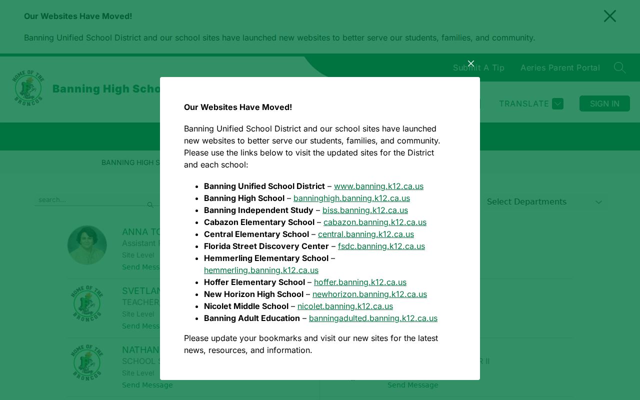 Banning people directories Banning High School staff directory