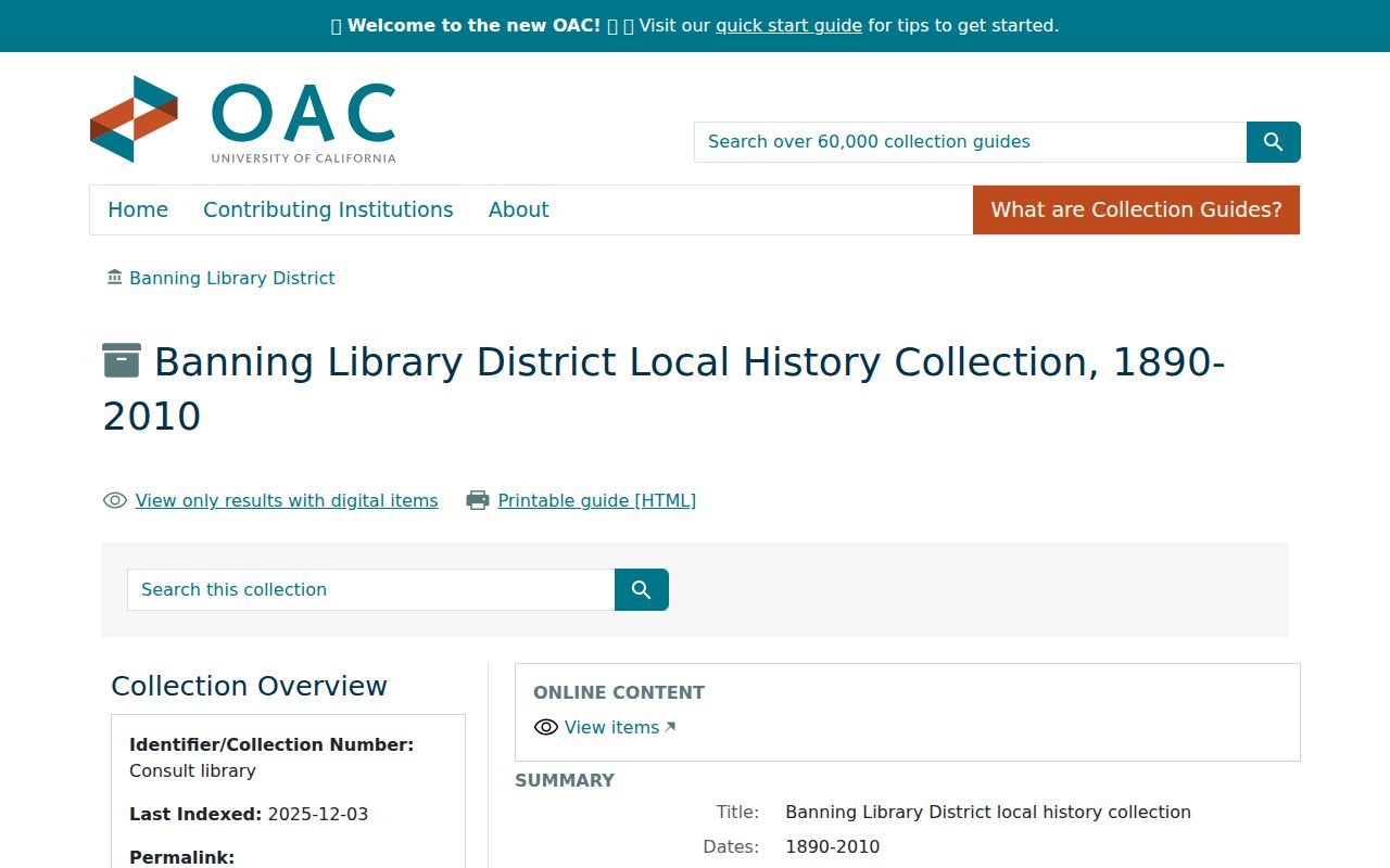 Banning people directories local history collection finding aid