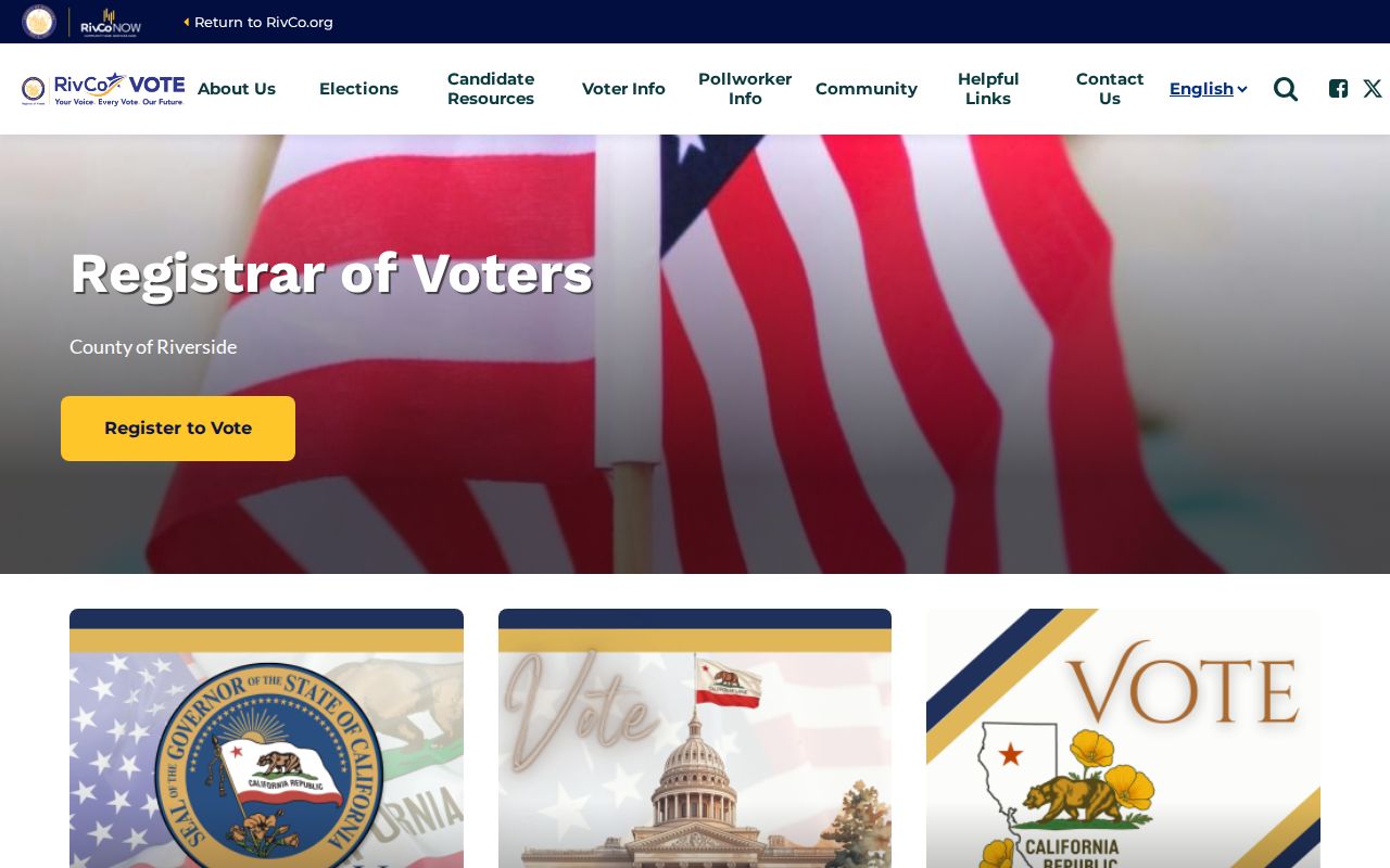 Riverside County Registrar of Voters page for Banning voter records